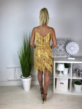 Kuldne narmastega kleit 