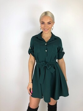 Tumeroheline vööga shirt-dress